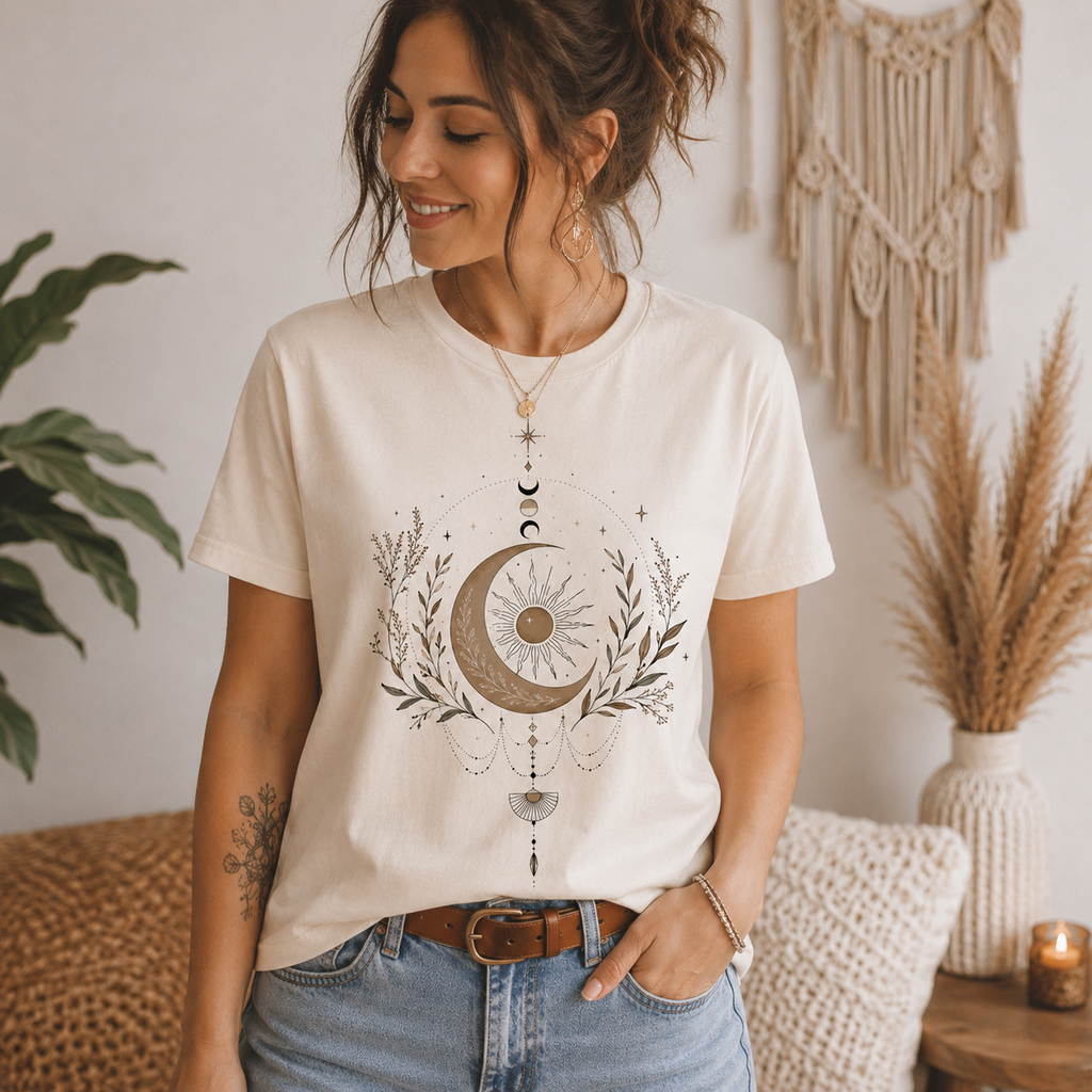 Mondzauber Shirt – Boho Spirit, Mondphasen & spirituelle Energie
