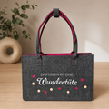 Filztasche „Wundertüte“ – Grau und Pink
