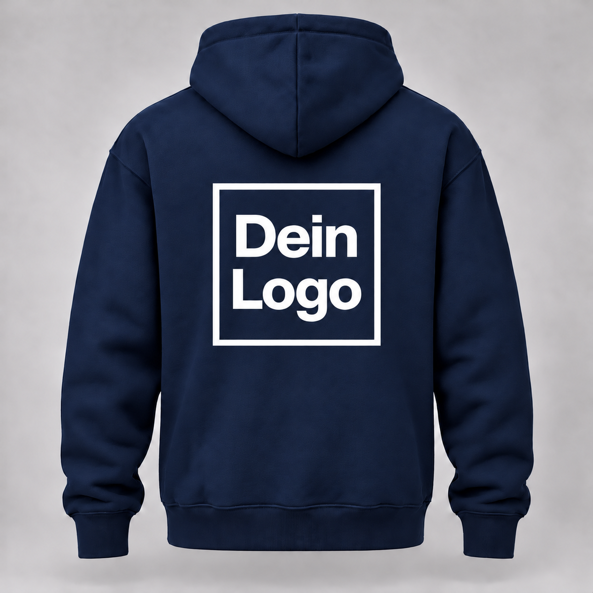 Personalisierter Hoodie – Marineblau – Rückseite