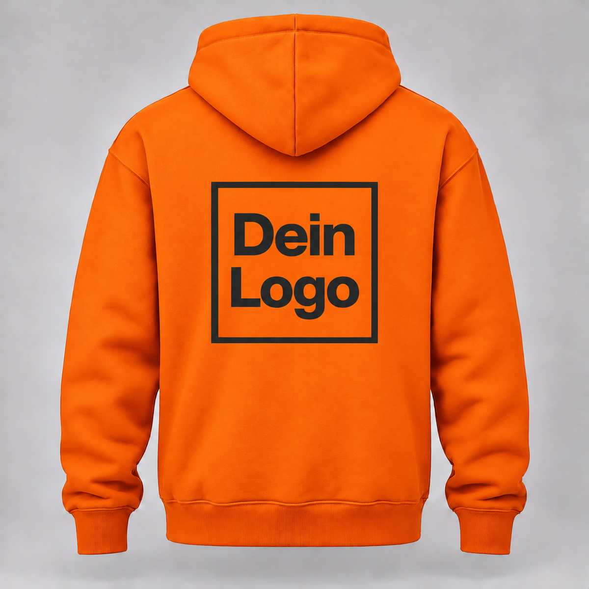 Personalisierter Hoodie – Orange – Rückseite