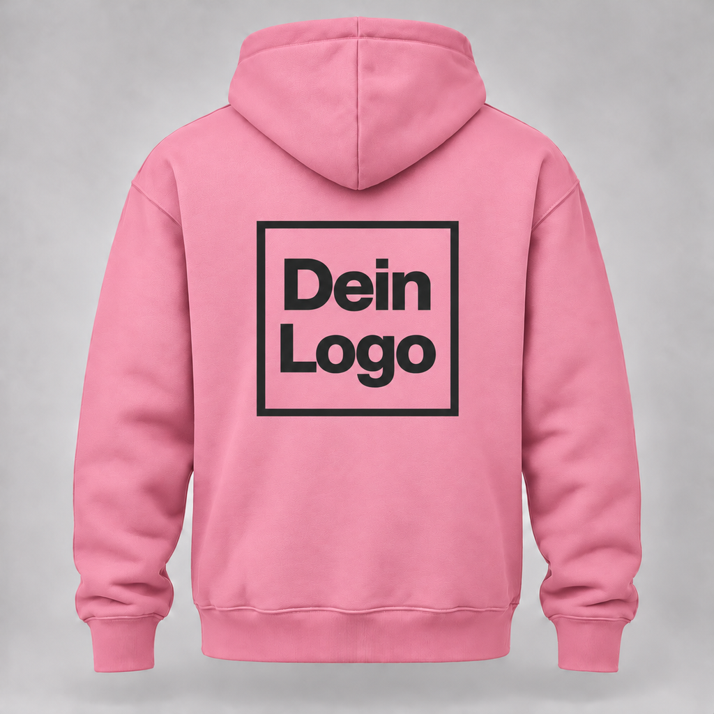 Personalisierter Hoodie – Rosa – Rückseite