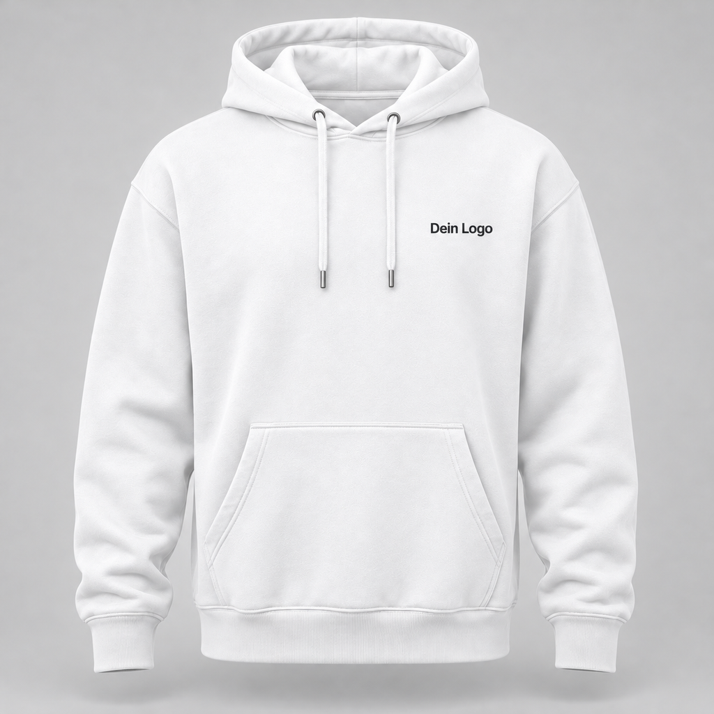 Personalisierter Hoodie – Weiß – Vorderseite